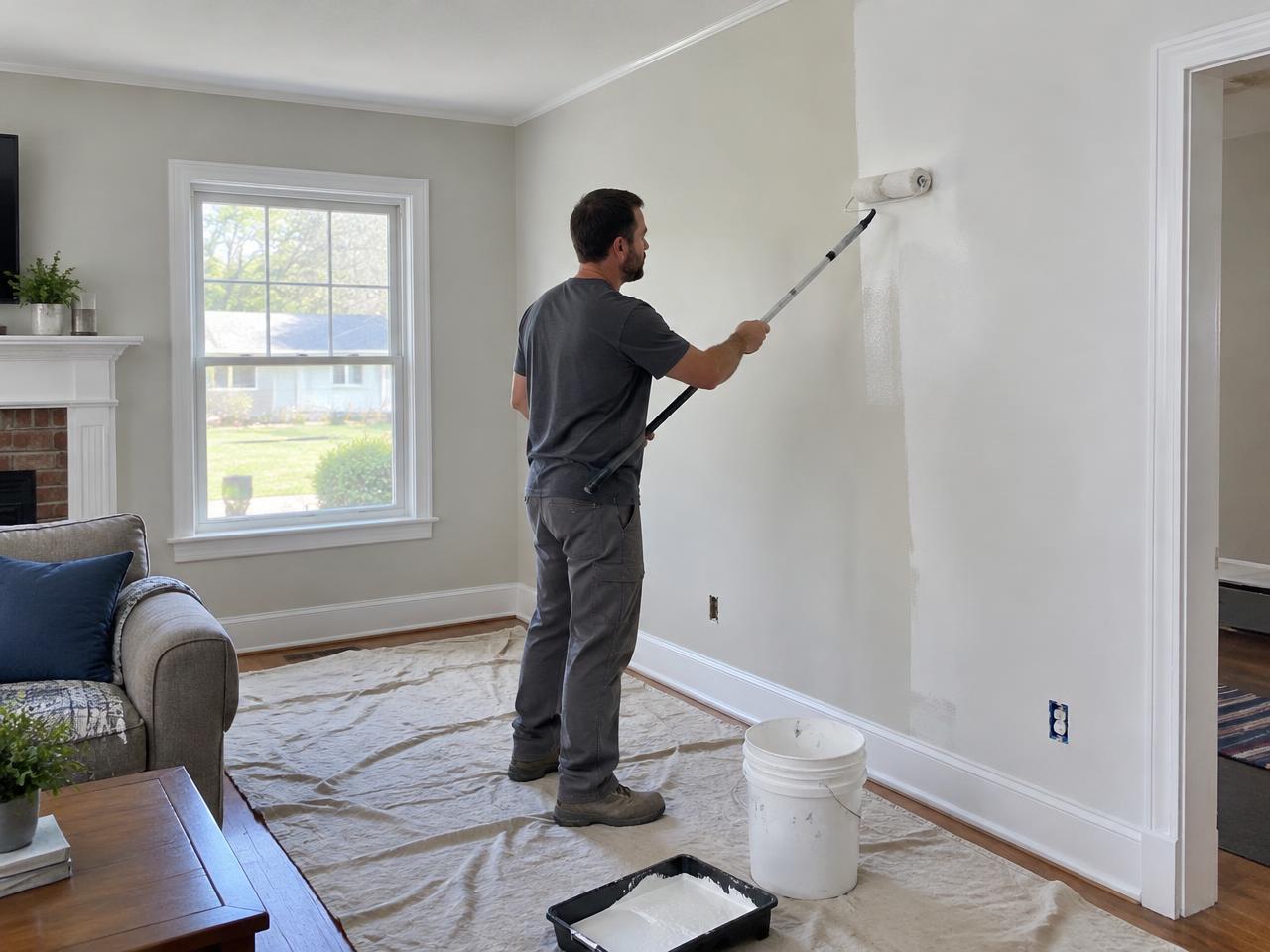 Illustrative photo of interior painting and wall repairs